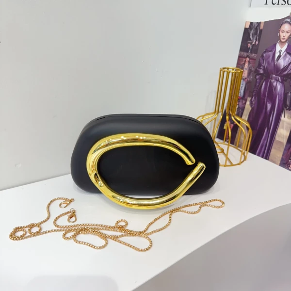 Matte Finish Statement Handle Clutch